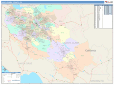 Santa Clara County, CA Digital Map Color Cast Style